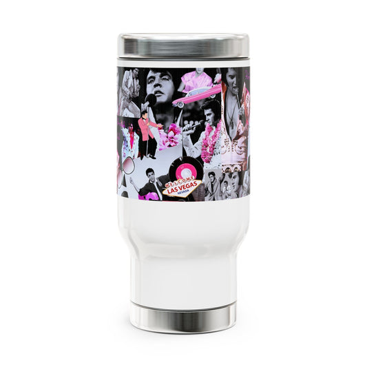 ELVIS -Stainless Steel Travel Mug with Handle, 14oz - Rock n Royalty Designs