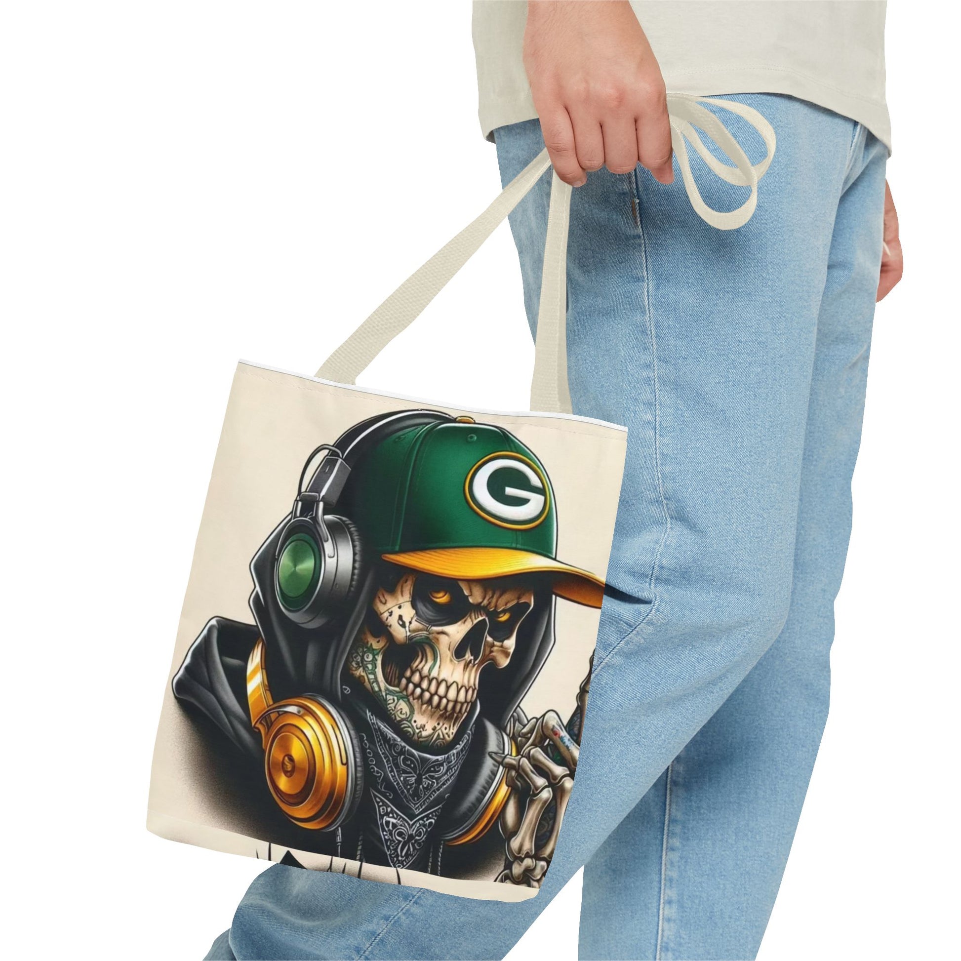 Green Bay Packers Skull Tote Bag Printify