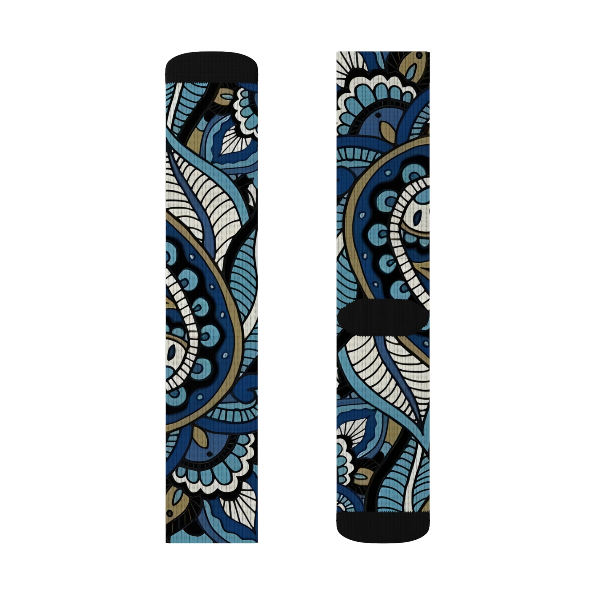 Blue Abstract Dress Sublimation Socks - Rock n Royalty Designs