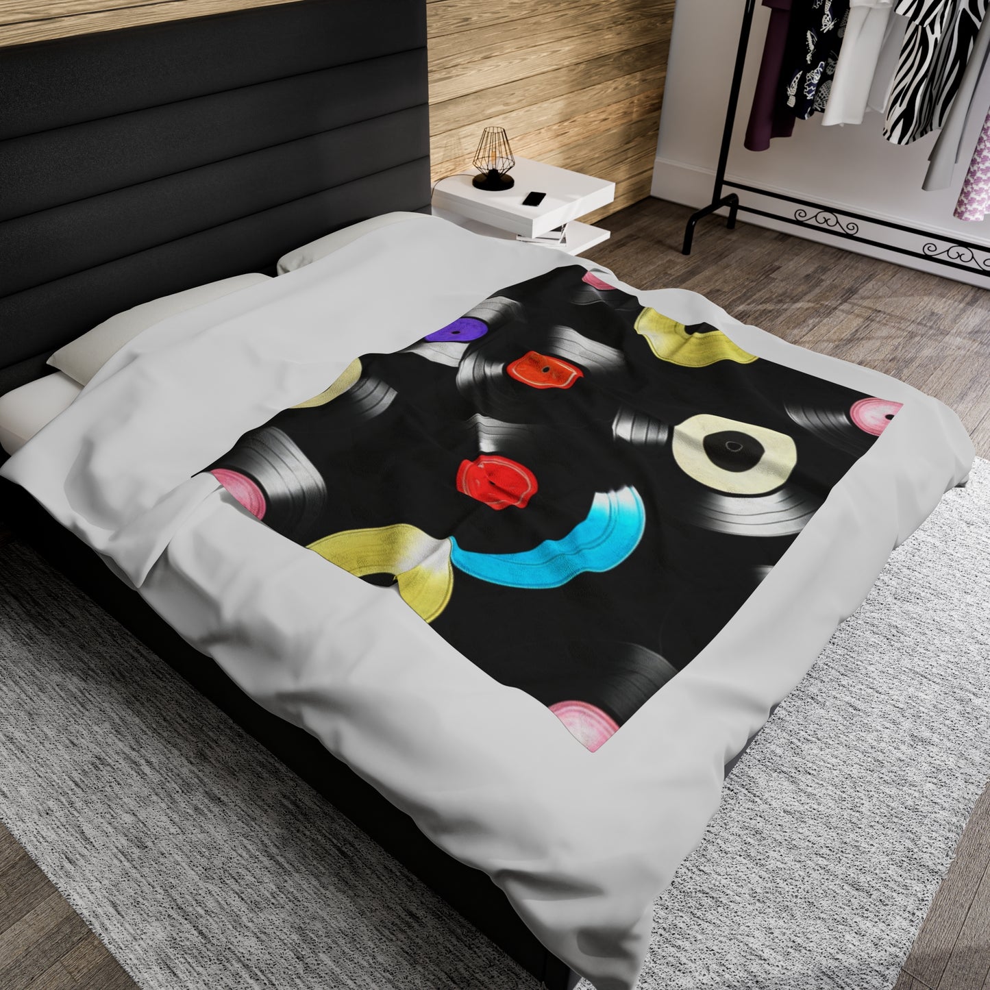 RETRO RECORDS 45" Velveteen Plush Blanket Printify