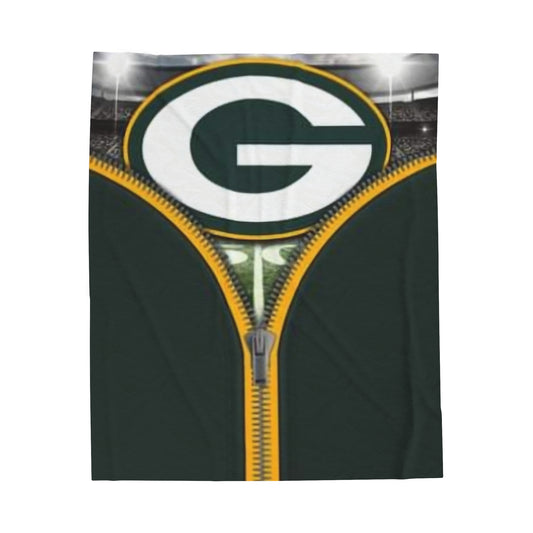 Green Bay Packer NFL Fleece Blanket | Zipper Design Bedding Printify