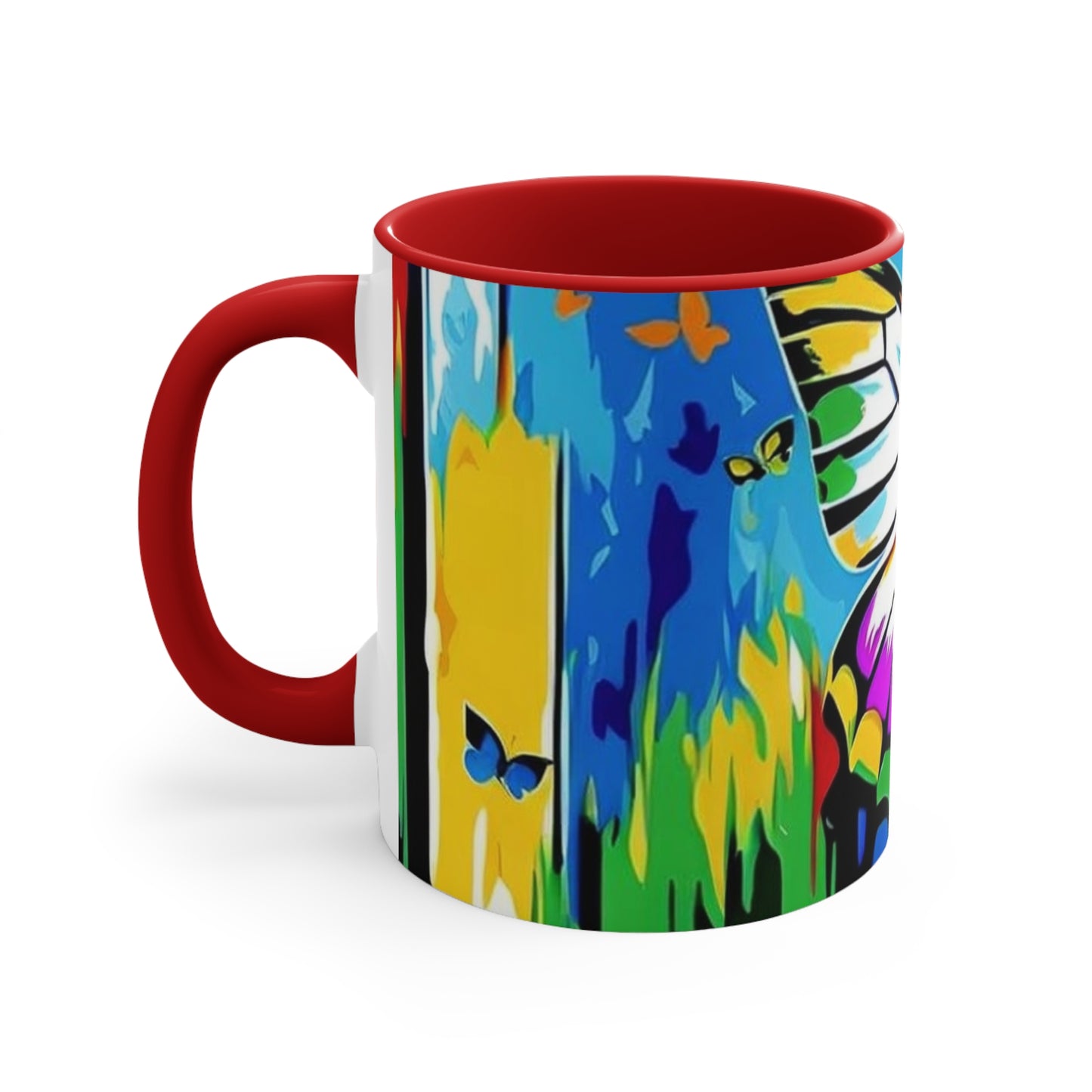 Abstact Butterfly 🦋 - Two-Tone Blk , Wht - Accent Mugs (11oz) - Rock n Royalty Designs