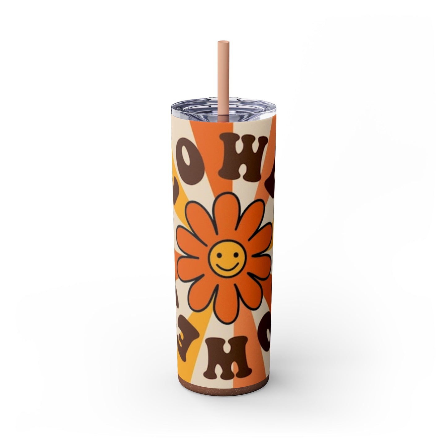 FLOWER POWER 60s -Skinny Tumbler with Straw, 20oz - Rock n Royalty Designs