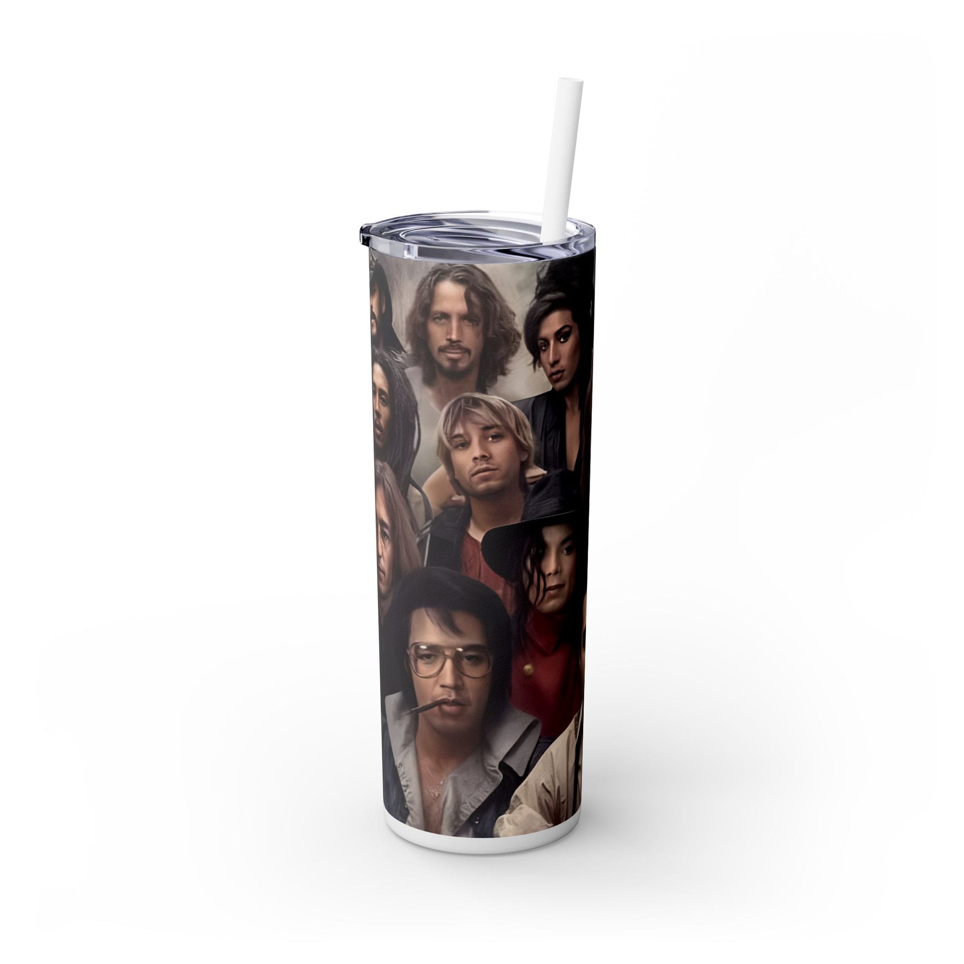 Heaven Music Legends - Skinny Tumbler with Straw, 20oz - Rock n Royalty Designs