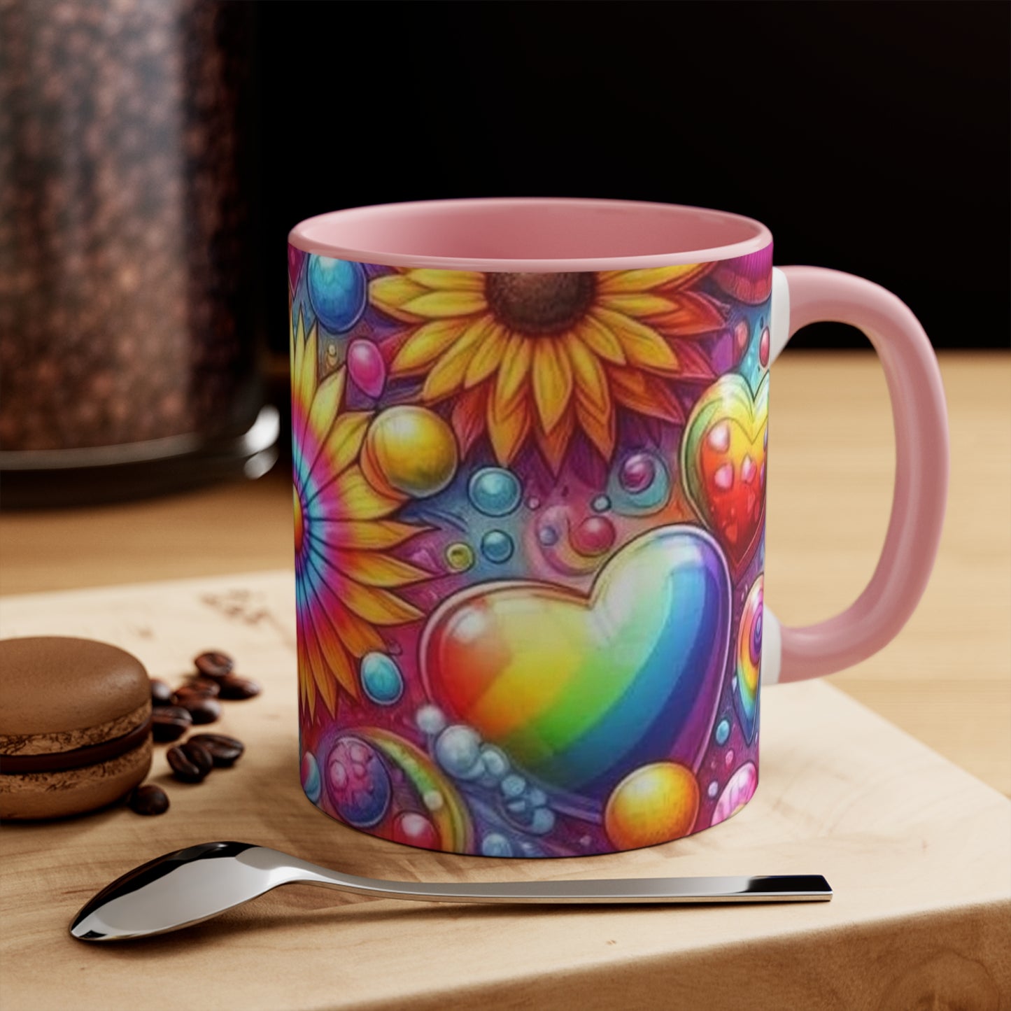 BRIGHT COLORFUL SUNFLOWER DESIGN - Accent Mugs - Rock n Royalty Designs