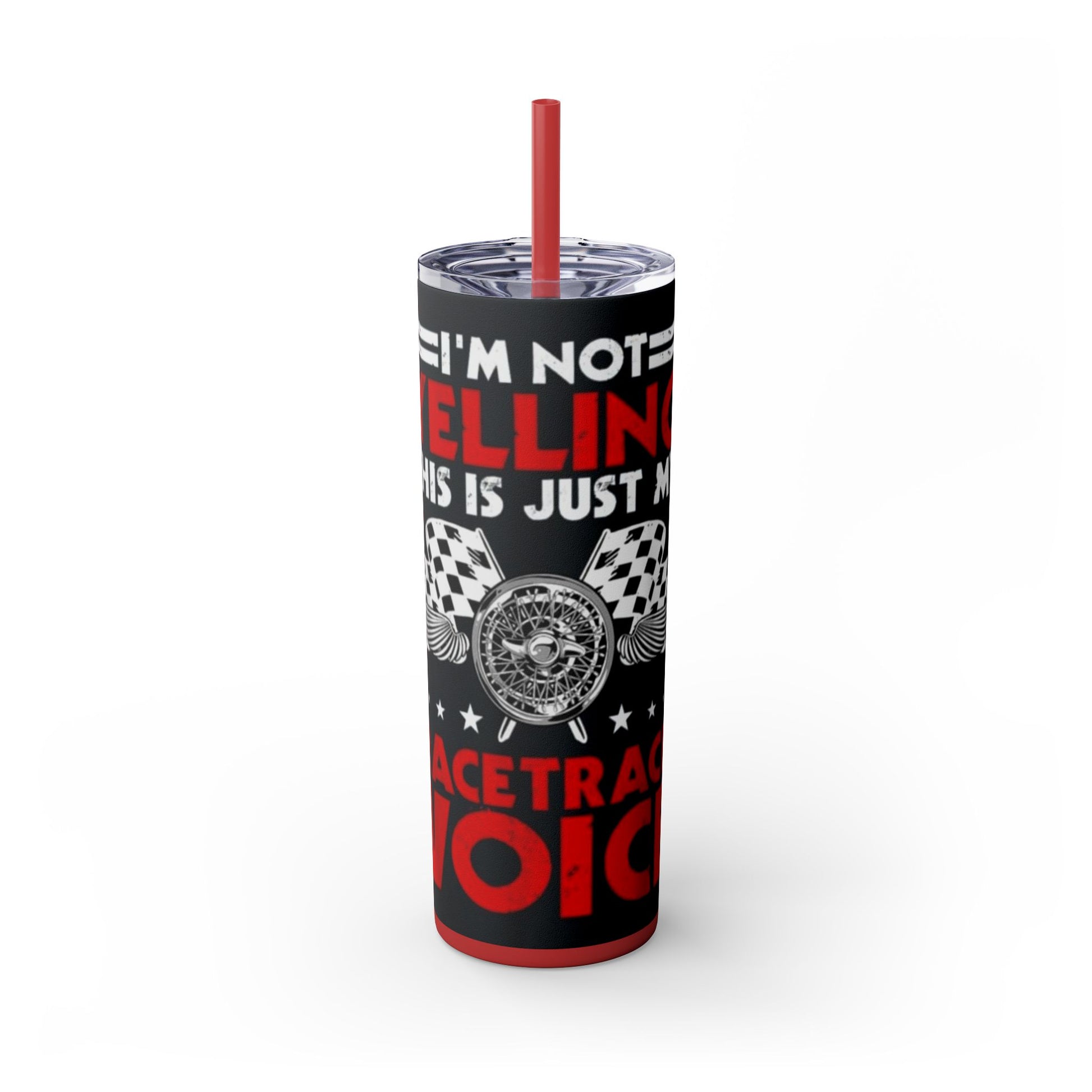 RACING -Skinny Tumbler with Straw, 20oz Printify