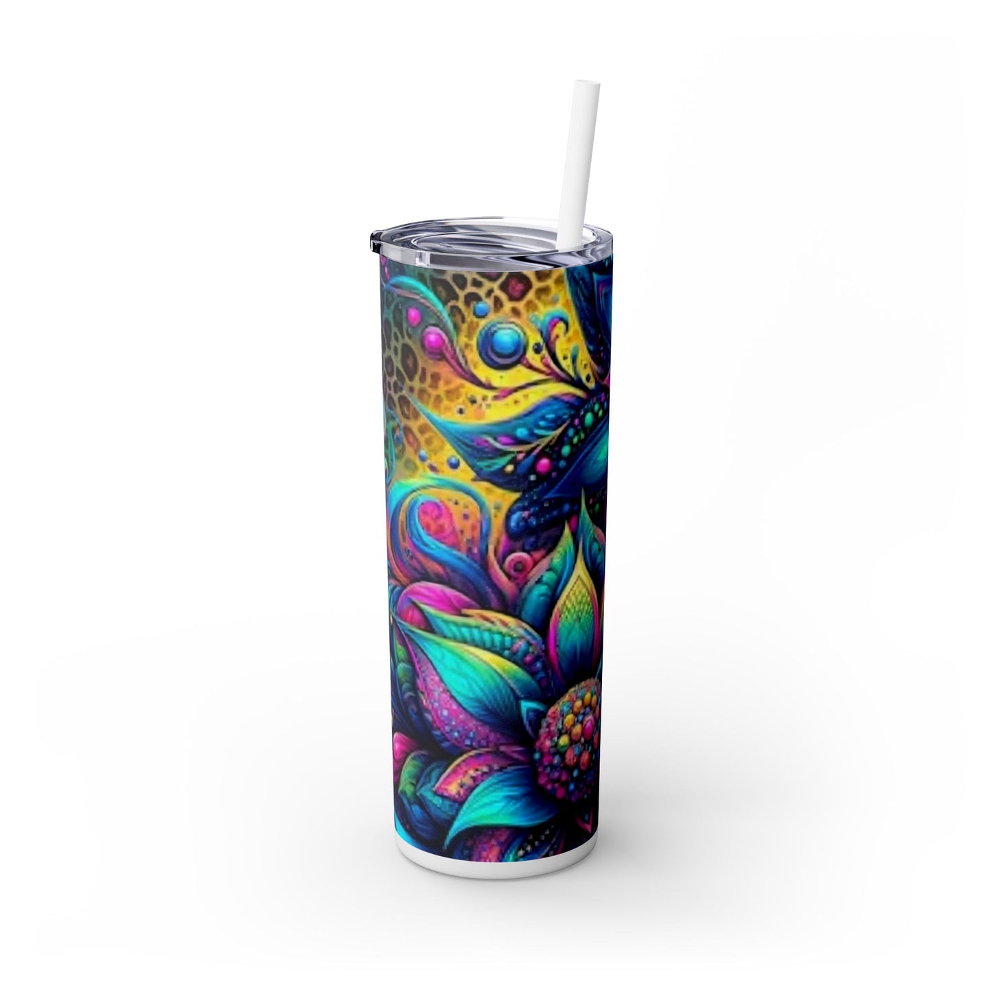 3 FLOWER BRT - Skinny Tumbler with Straw, 20oz - Rock n Royalty Designs