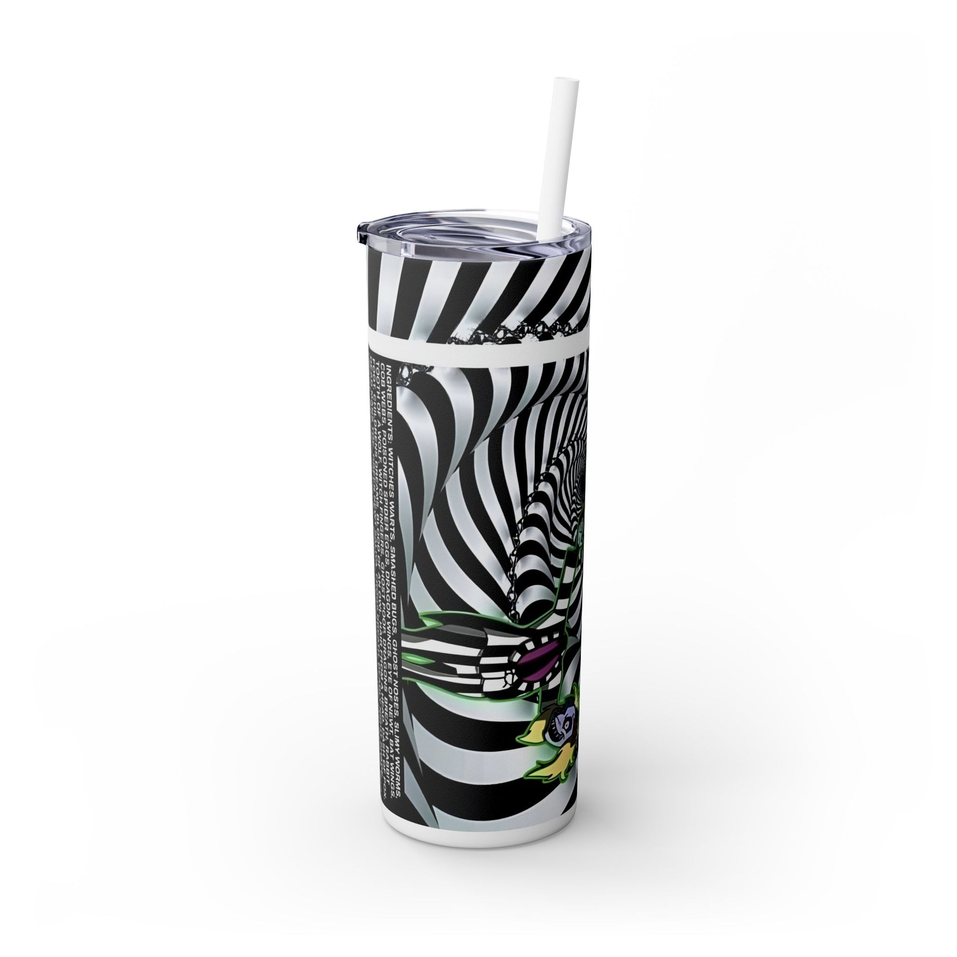 HALLOWEEN BEETLE JUICE CHAPSTICK - Skinny Tumbler with Straw, 20oz - Rock n Royalty Designs