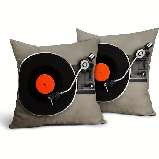 Vintage Vinyl Record Pillowcases - Rock Music Decorative Covers - Rock n Royalty Designs