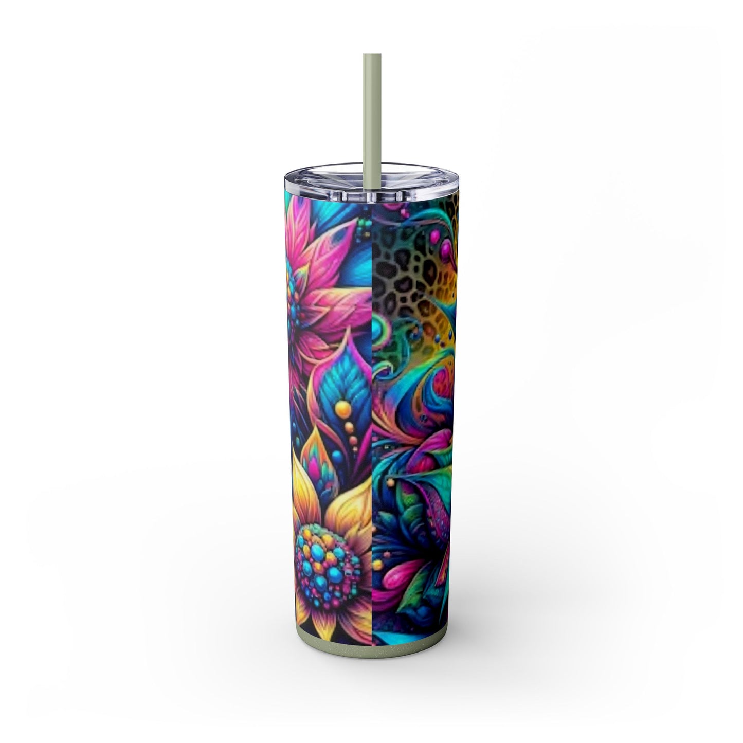 3 FLOWER BRT - Skinny Tumbler with Straw, 20oz - Rock n Royalty Designs