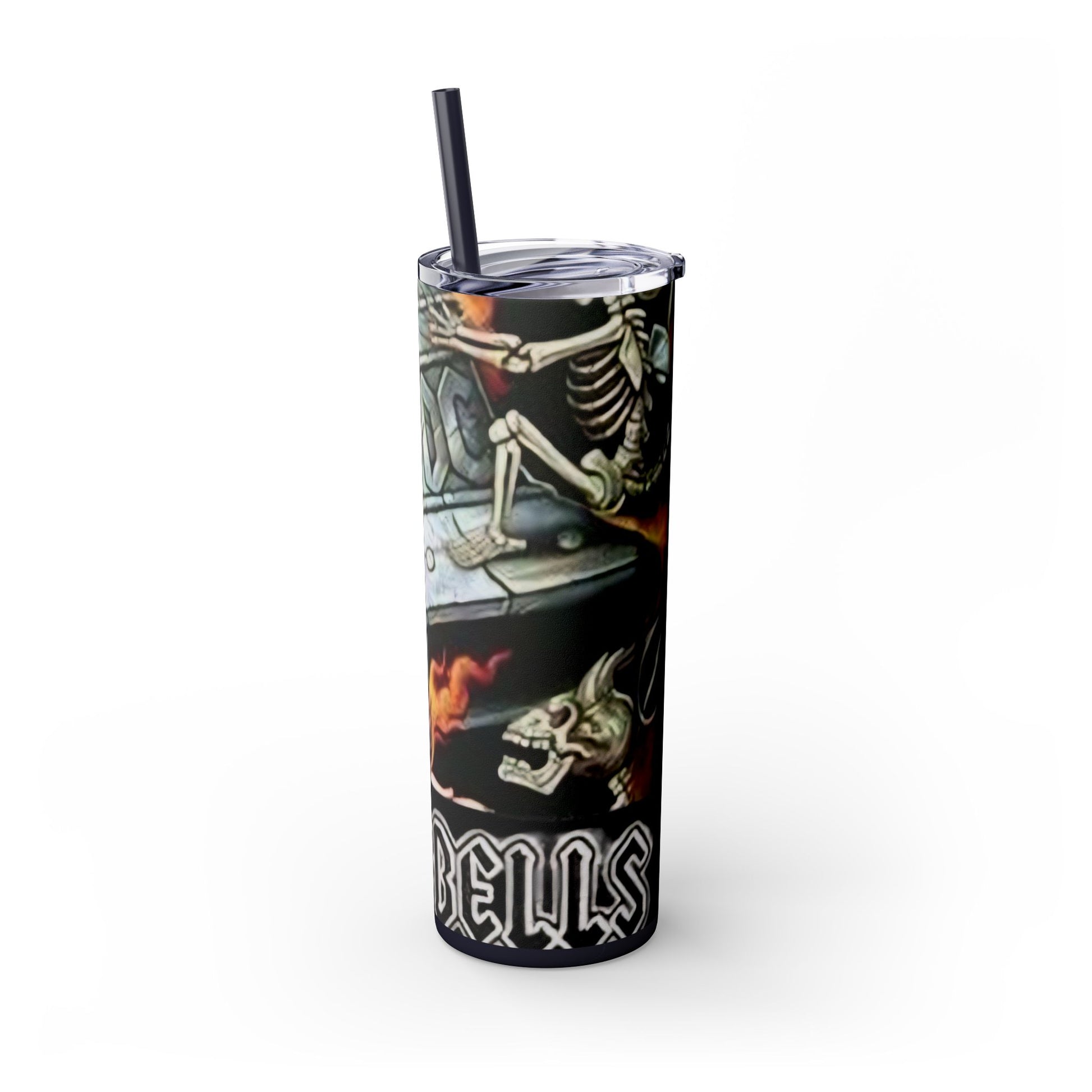 AC/DC HELLS BELLS-- Skinny Tumbler with Straw, 20oz - Rock n Royalty Designs