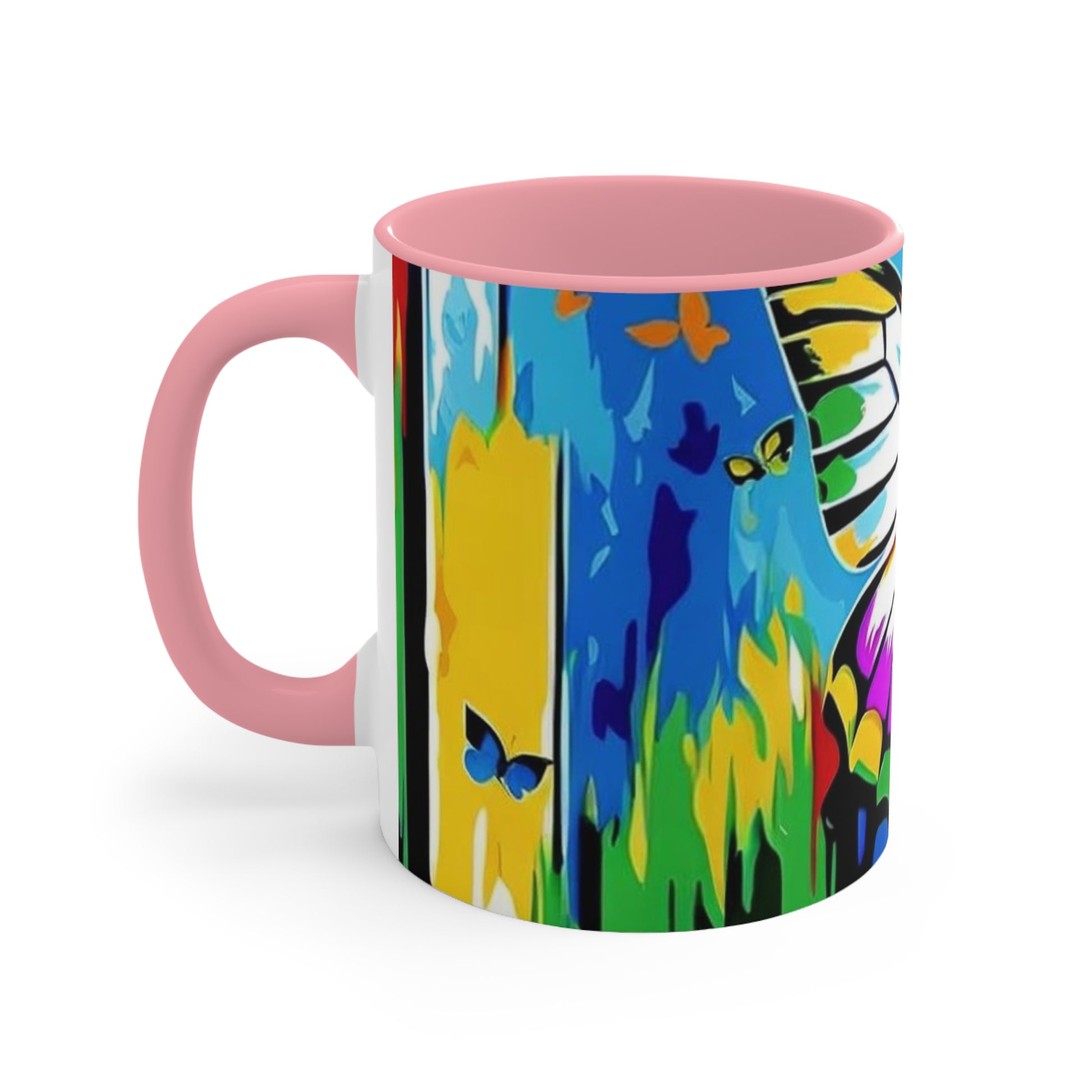 Abstact Butterfly 🦋 - Two-Tone Blk , Wht - Accent Mugs (11oz) - Rock n Royalty Designs