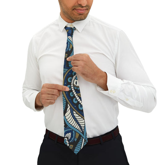 Blue Abstract Necktie - Rock n Royalty Designs