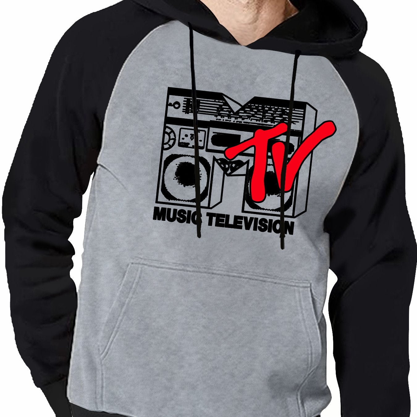 Cool Music-Telivision - MTV 2-Tone- Print Hoodie - Rock n Royalty Designs