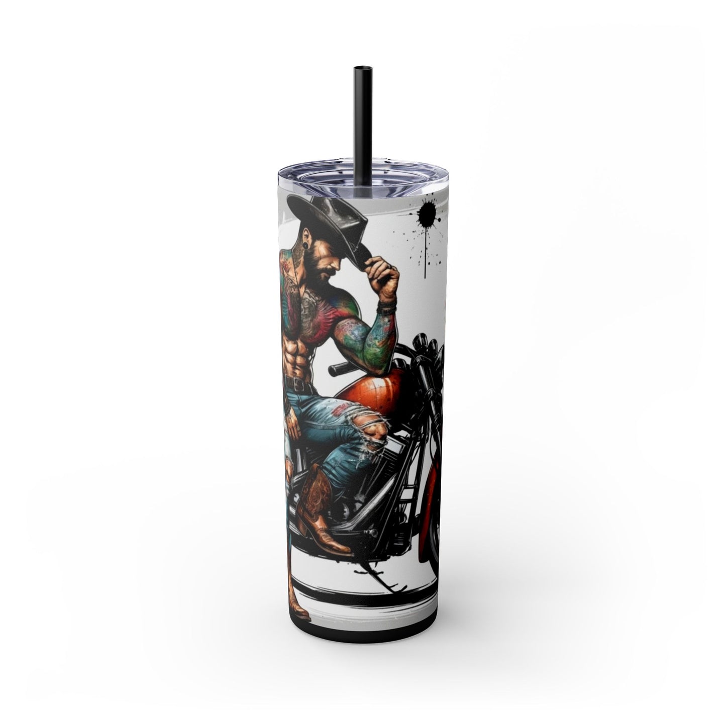 MR. COWBOY - Skinny Tumbler with Straw, 20oz Printify