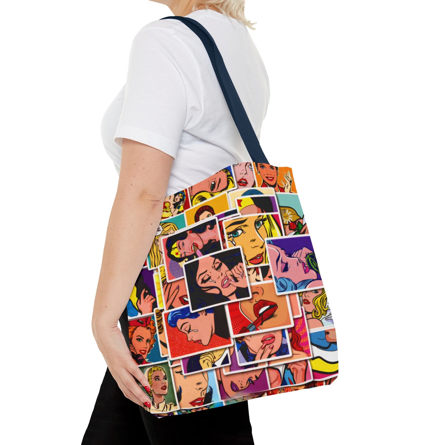 Modern Woman Comic Style - Tote Bag (AOP) - Rock n Royalty Designs