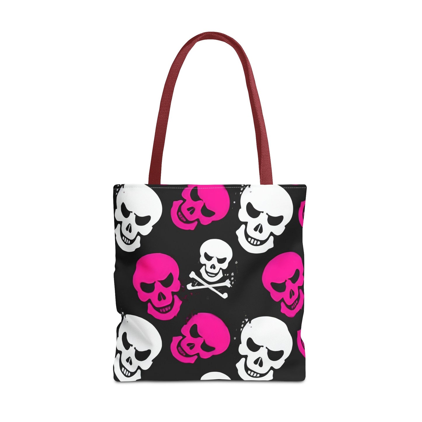 BLK WHT PINK SKULL - Tote Bag (AOP) - Rock n Royalty Designs