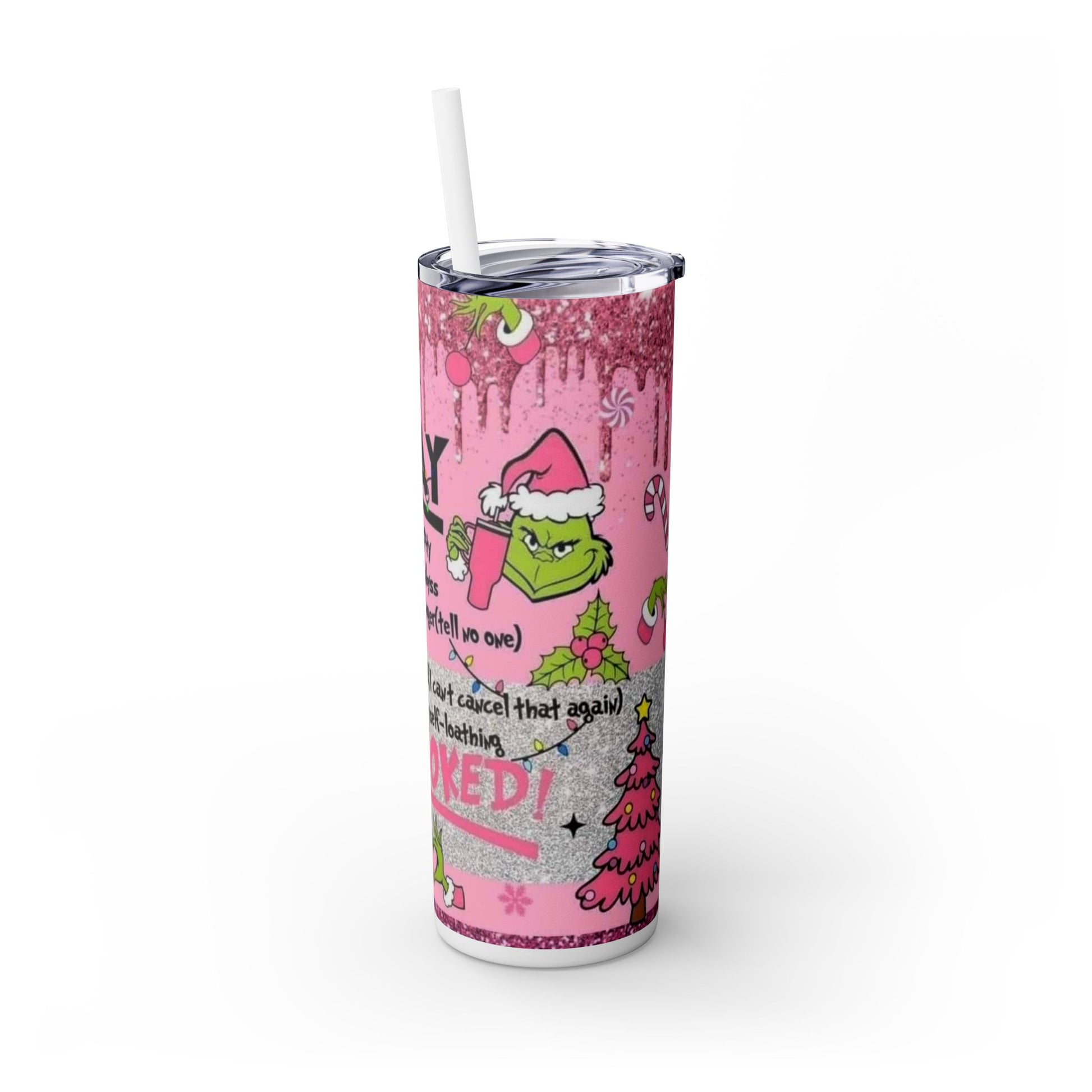 "MR. Grinch Christmas Tumbler - Funny Holiday Drink Cup with Straw" Printify