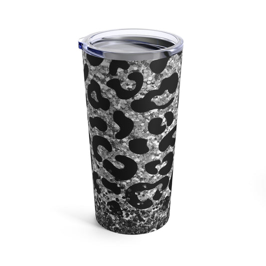 Animal Sparkle Print - Silver/Black - Tumbler 20oz - Rock n Royalty Designs