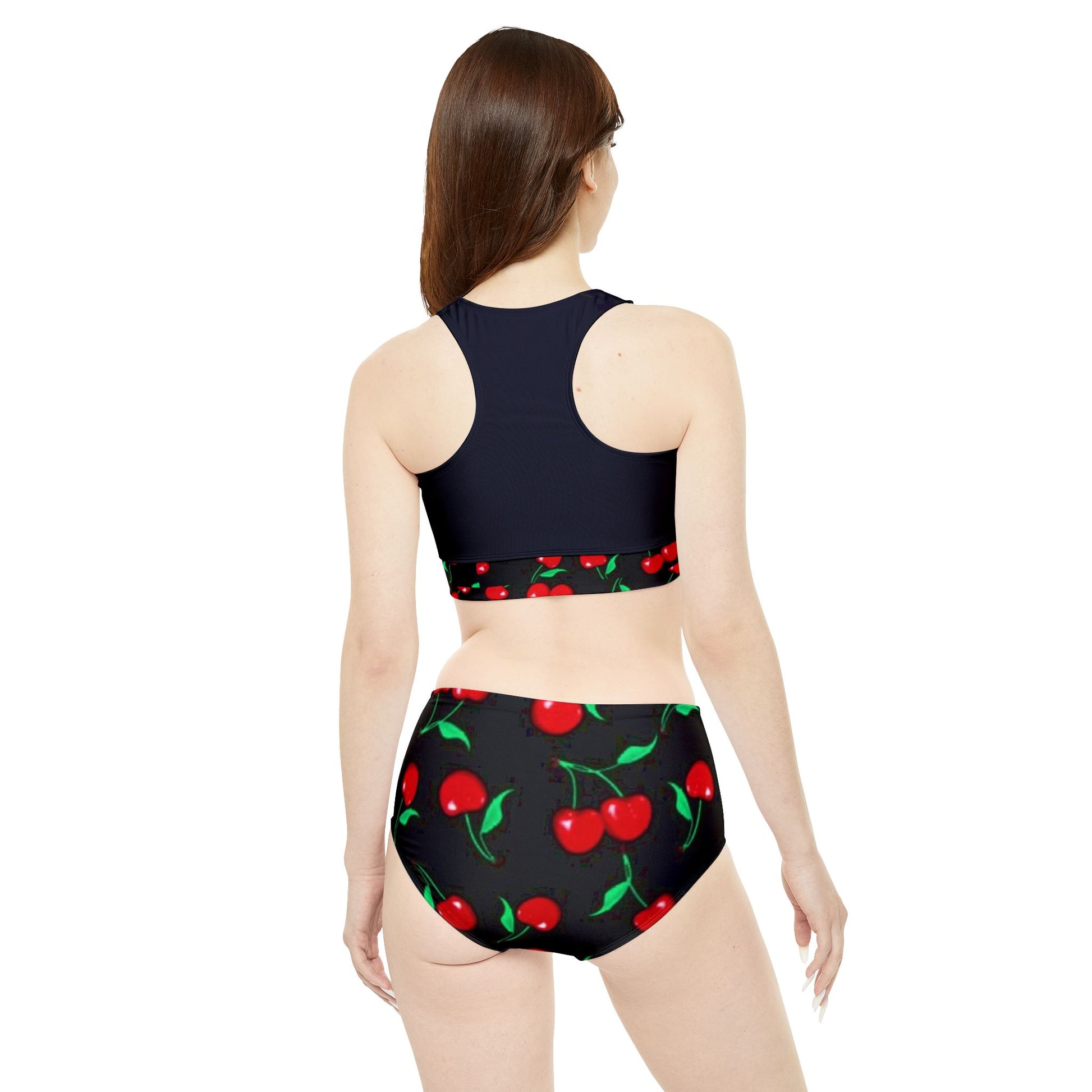 BLK RED CHEERIES - Sporty Bikini Set (AOP) - Rock n Royalty Designs