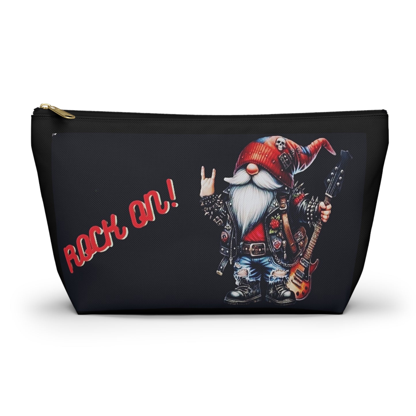 Rock Gnome Makeup Bag | Metal Christmas Toiletry Travel Pouch" Printify