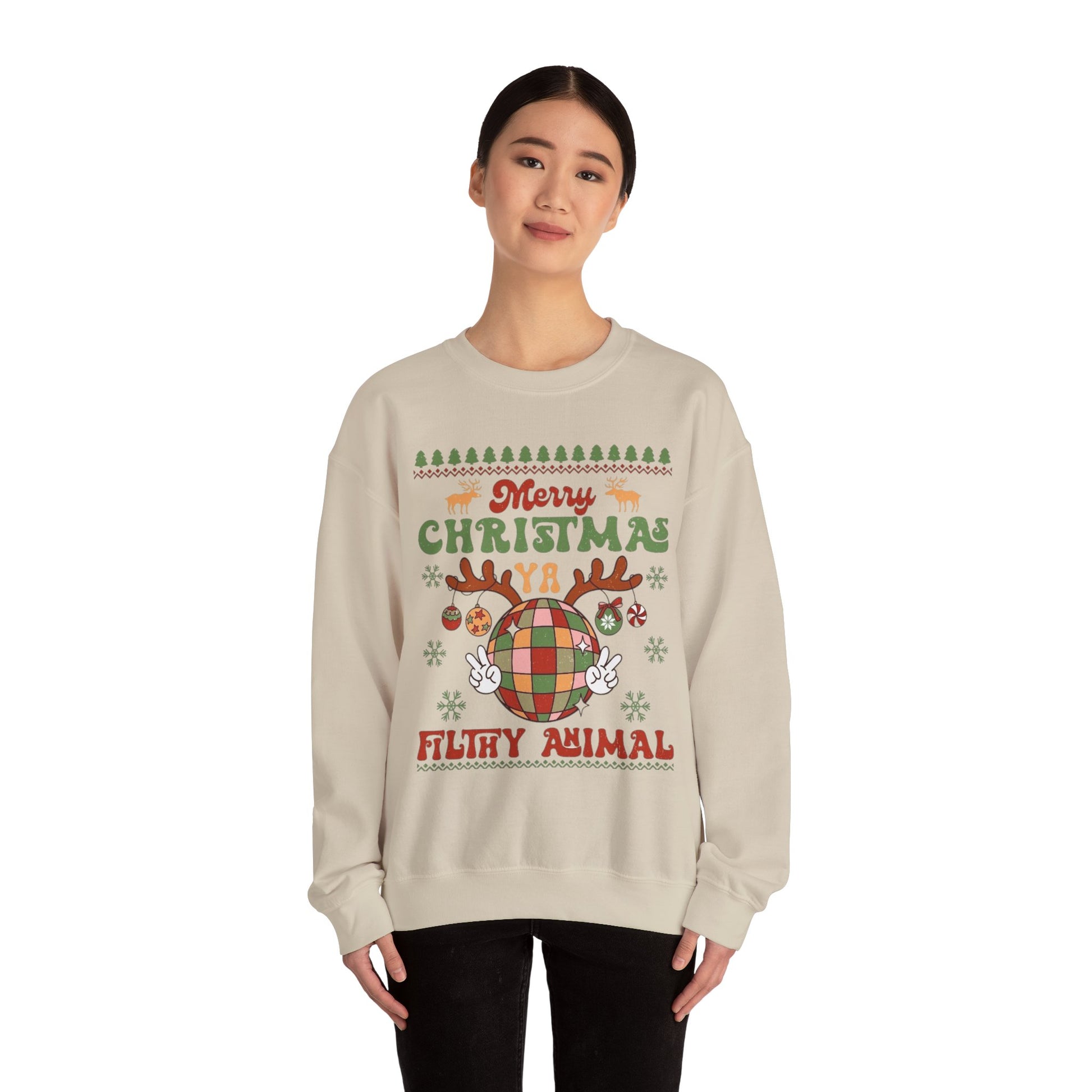 ITS CHRISTMAS YOU FILTHY ANIMAL - Unisex Heavy Blend™ Crewneck Sweatshirt Printify