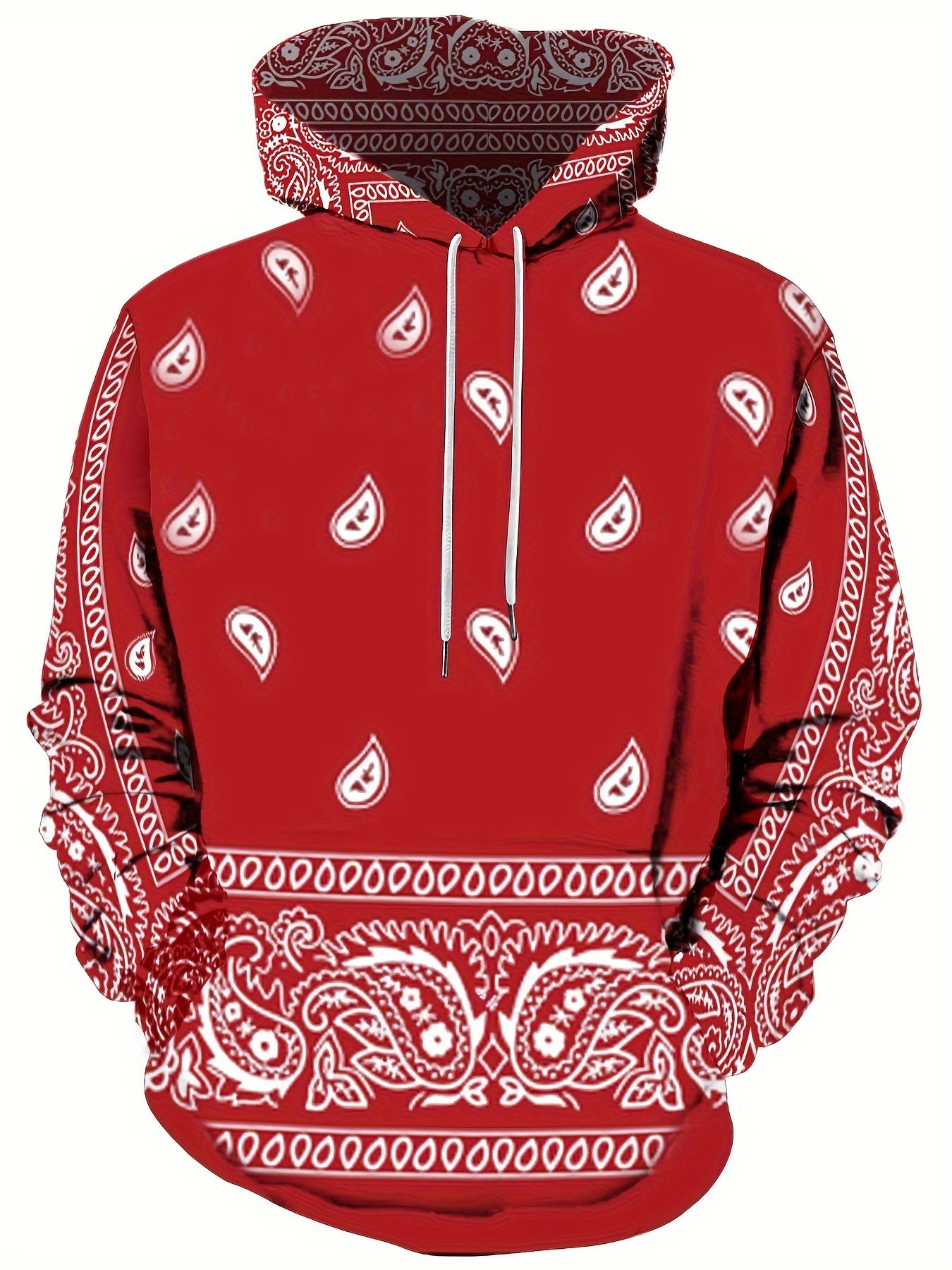 Men's Cashew Bandana Pattern Print Hoodie - Cool Graphic Design - Rock n Royalty Designs