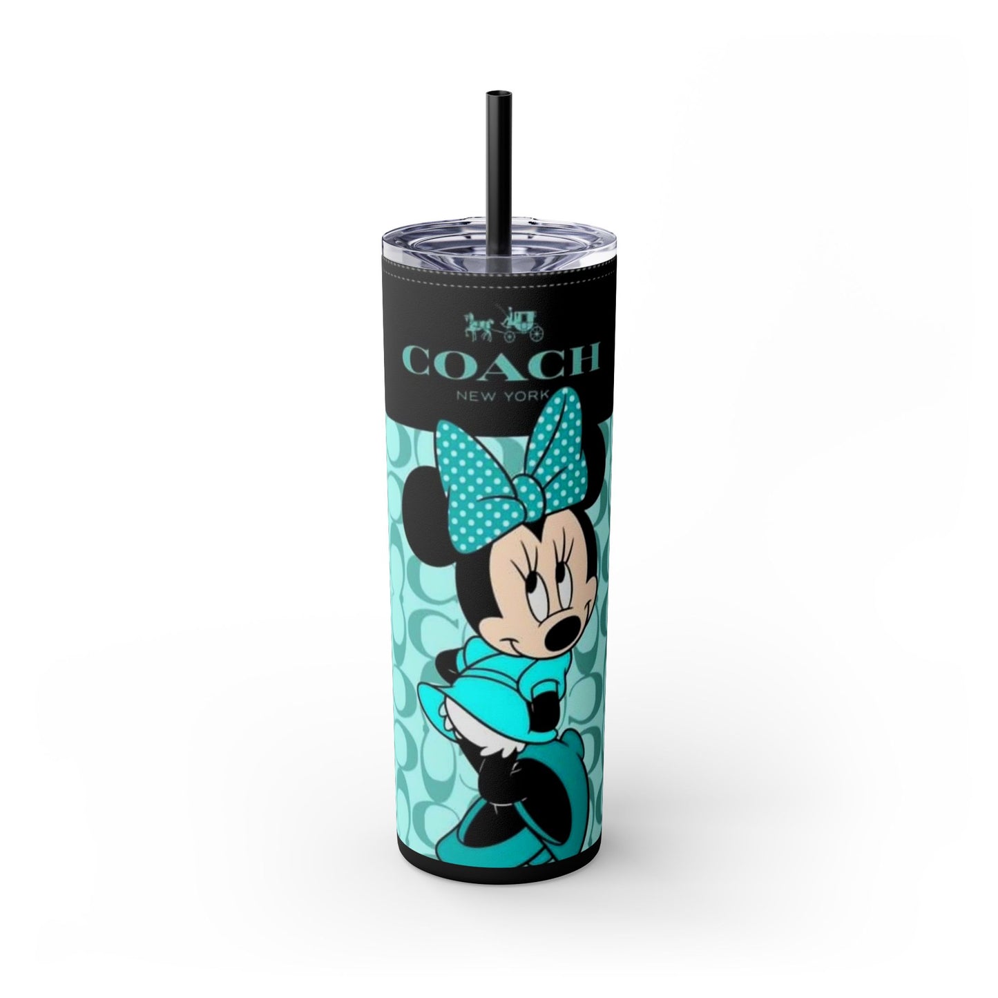 Minnie Coach Skinny Tumbler with Straw, 20oz Printify