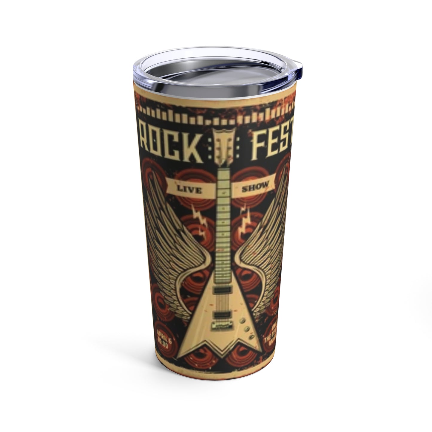 SKULL HEAD & GUITAR - Tumbler 20oz - Rock n Royalty Designs