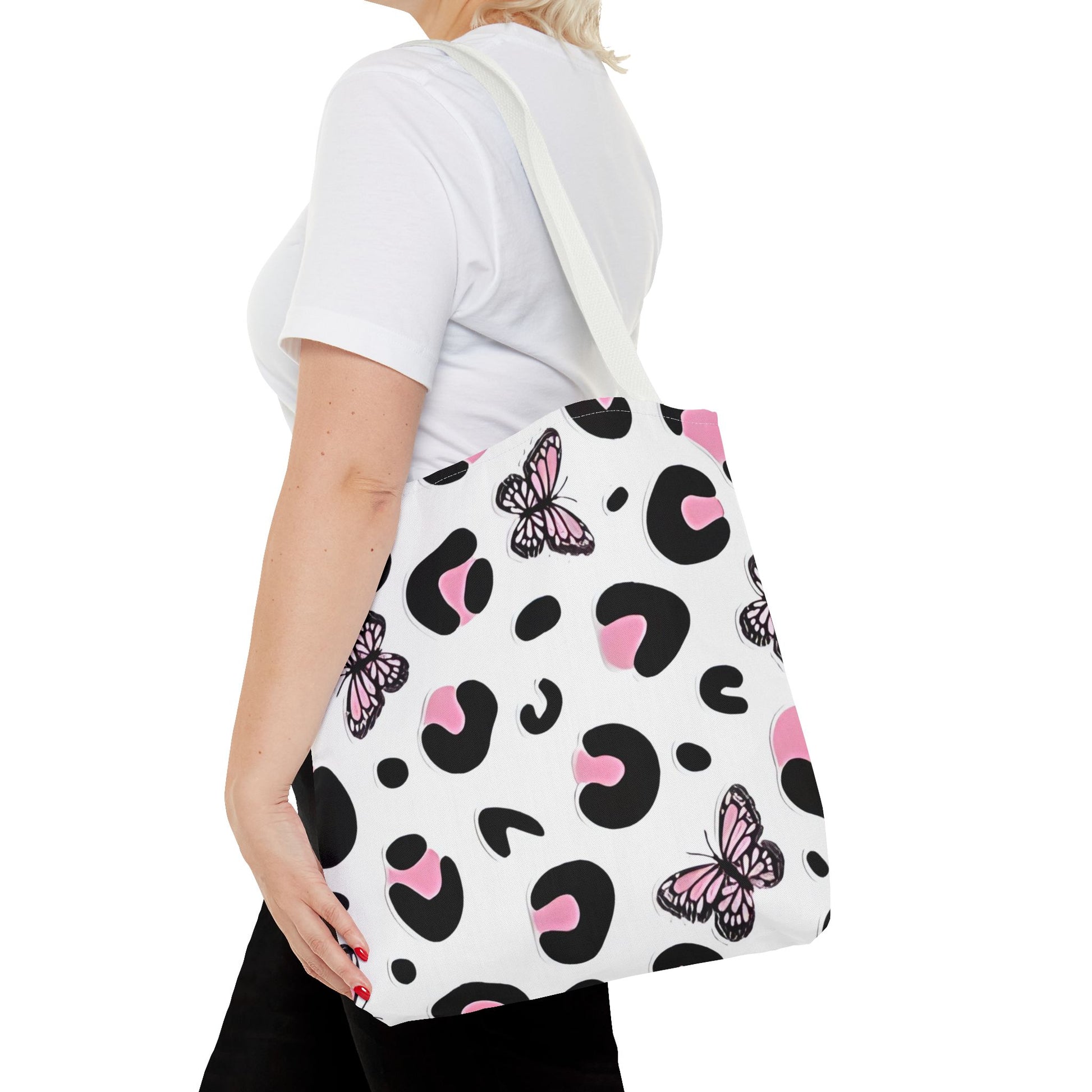 PINK ANIMAL PRINT/BUTTERFLY - Tote Bag (AOP) - Rock n Royalty Designs