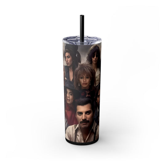 Heaven Music Legends - Skinny Tumbler with Straw, 20oz - Rock n Royalty Designs