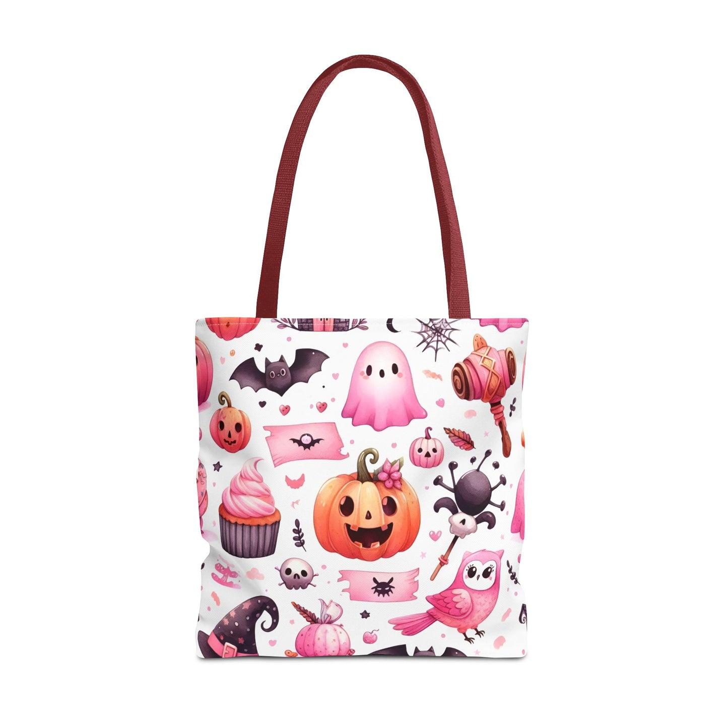 "Kawaii Halloween Tote Bag - Cute Ghost, Pumpkin & Spooky Treats Design" Printify