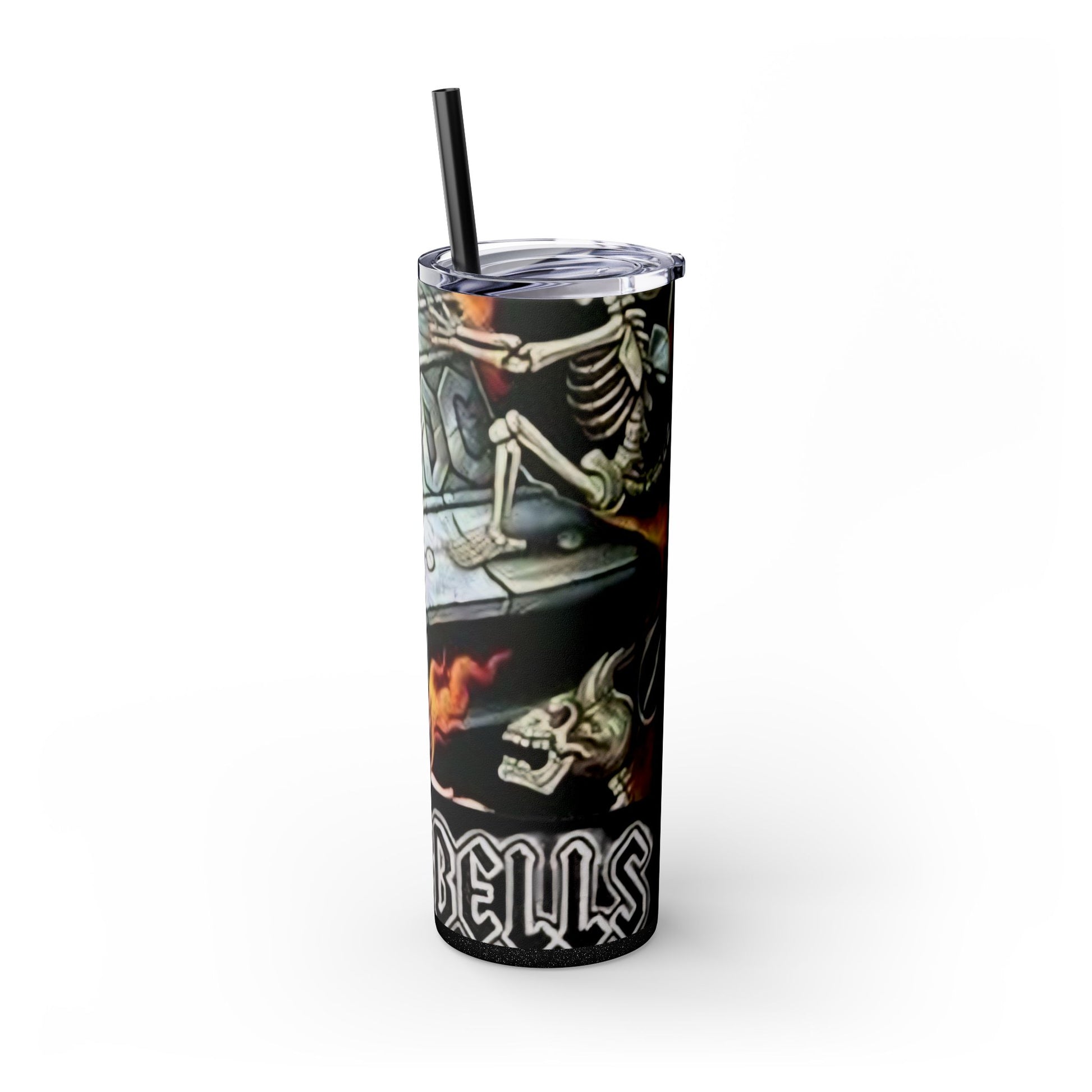 AC/DC HELLS BELLS-- Skinny Tumbler with Straw, 20oz - Rock n Royalty Designs