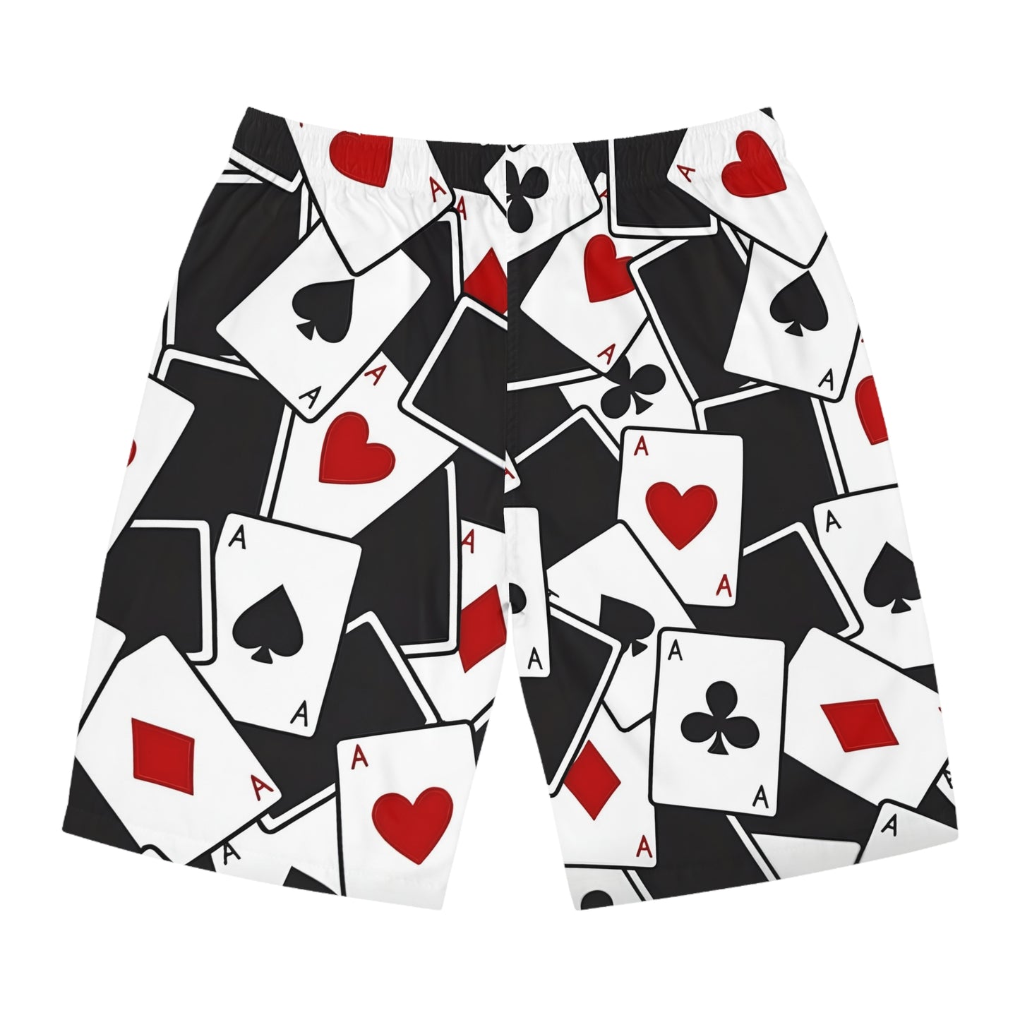 PLAYING CARDS BLK - Men's Board Shorts (AOP) - Rock n Royalty Designs