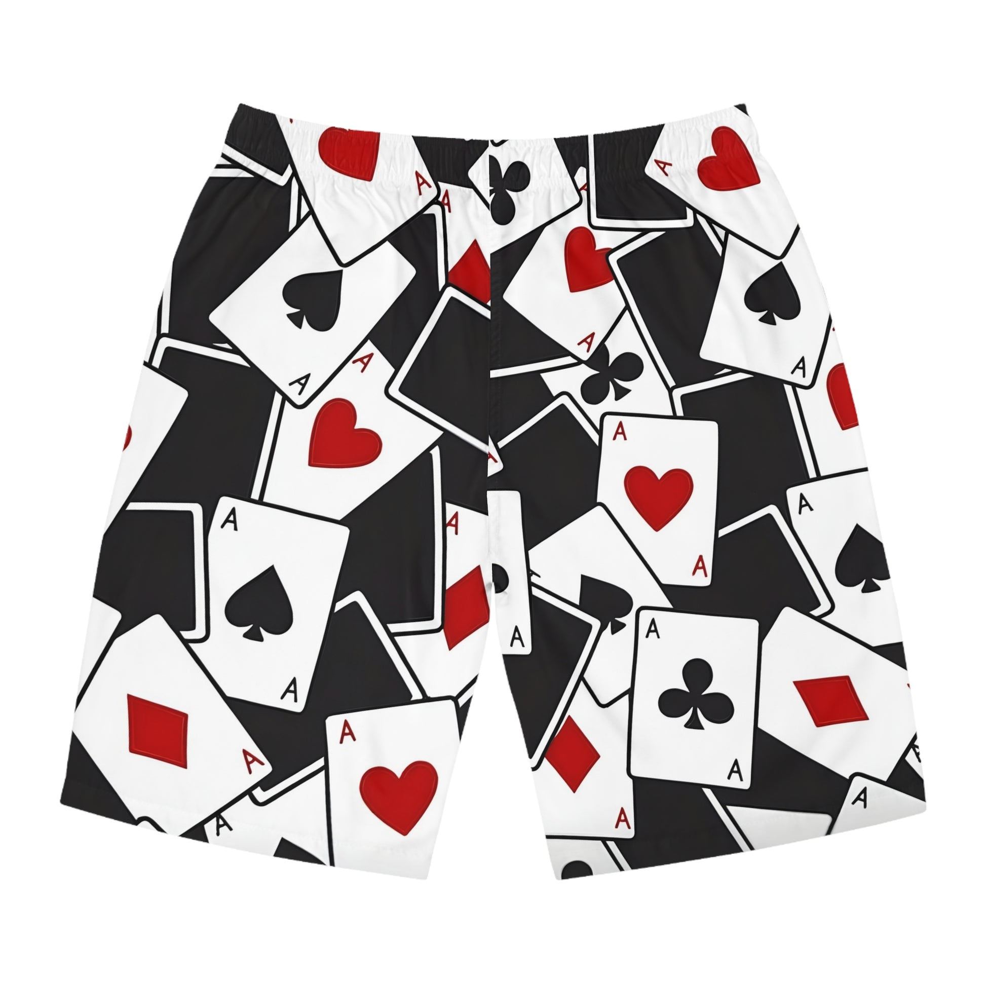 PLAYING CARDS BLK - Men's Board Shorts (AOP) - Rock n Royalty Designs