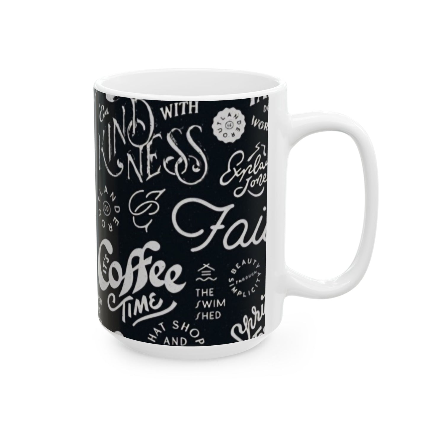 BLK/WHT "Coffee" Ceramic Mug, (11oz, 15oz) Printify