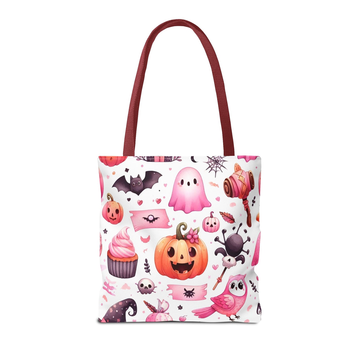 "Kawaii Halloween Tote Bag - Cute Ghost, Pumpkin & Spooky Treats Design" Printify