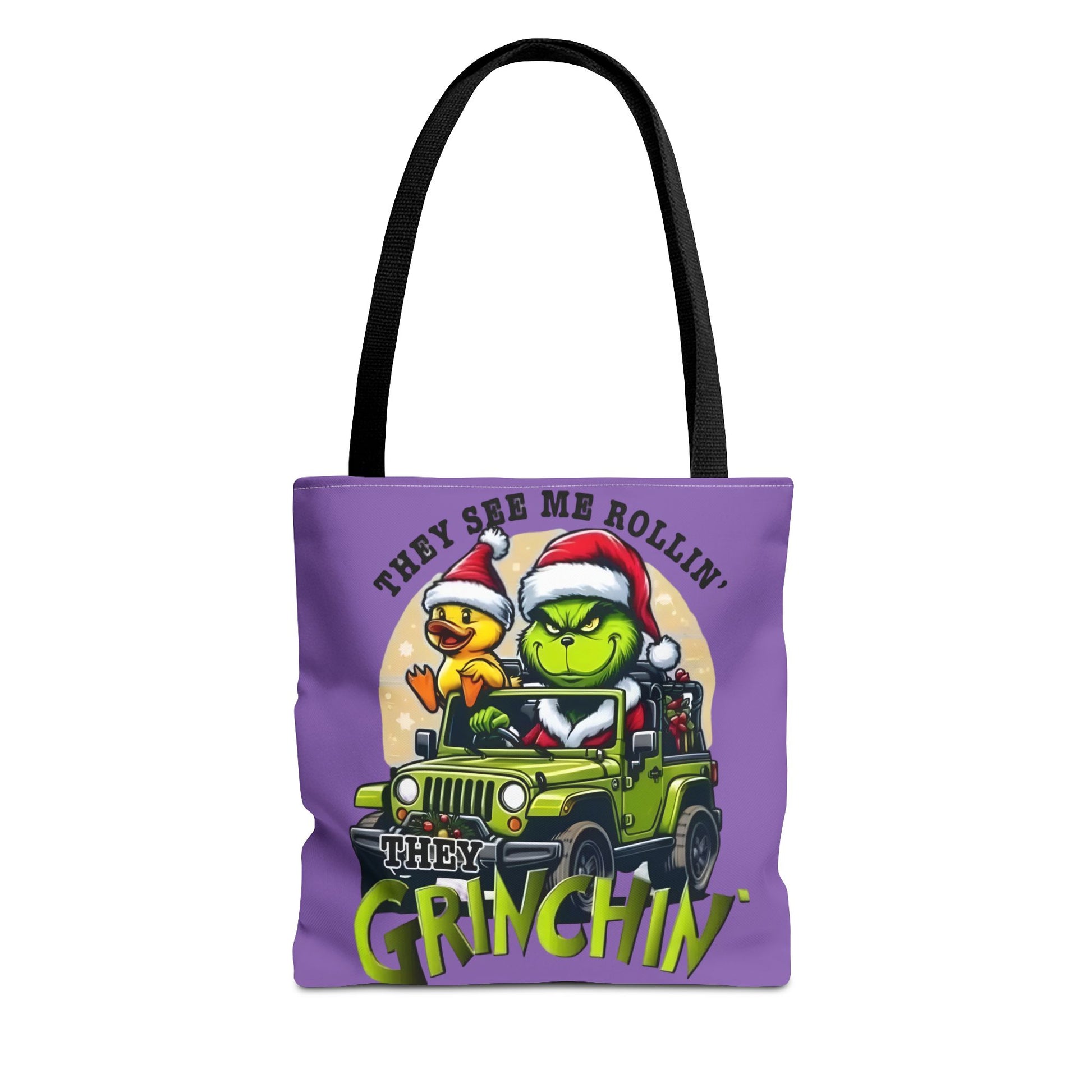 Funny Grinch Tote Bag - They see me Rollin, they Hàtin Printify