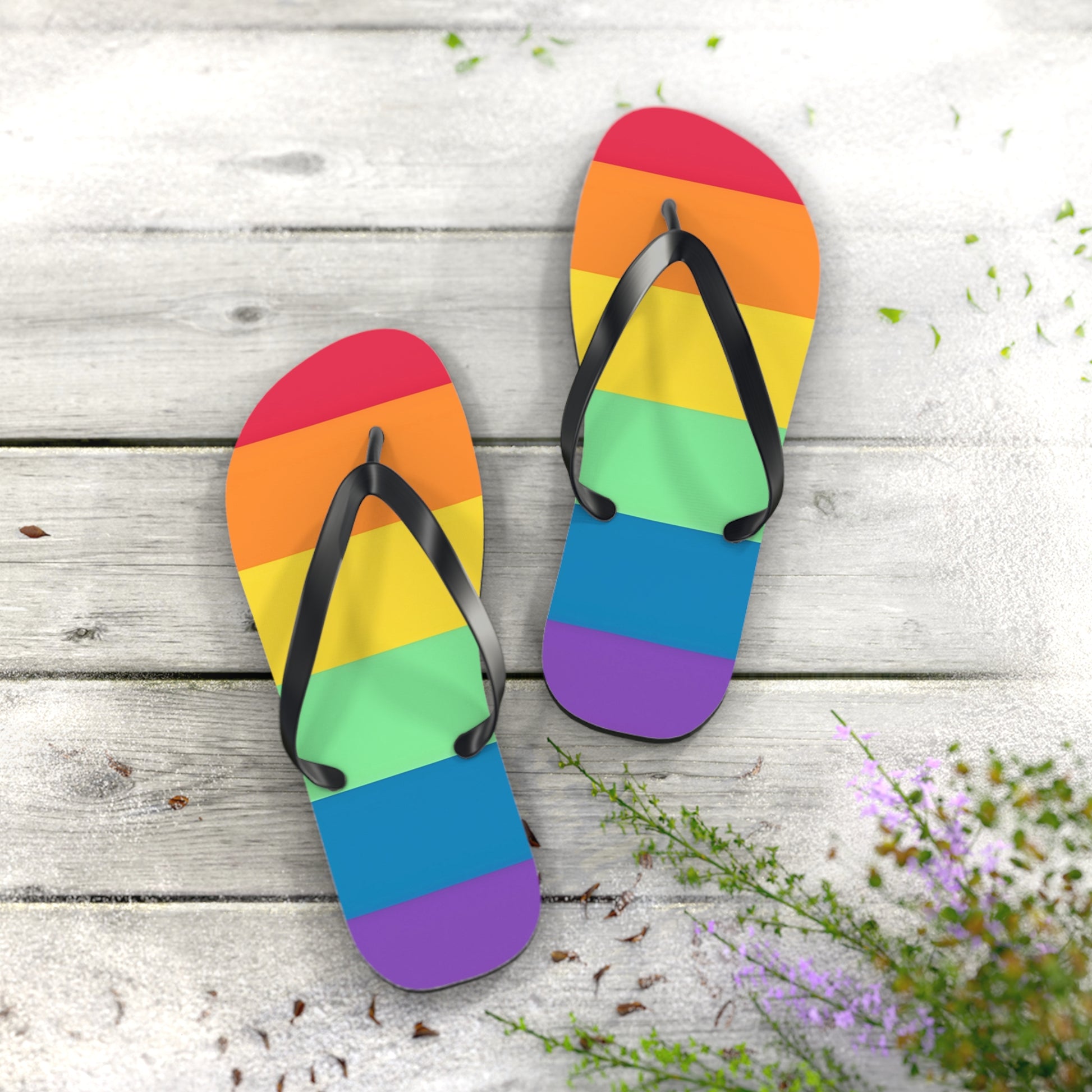 RAINBOW - Flip Flops - Rock n Royalty Designs