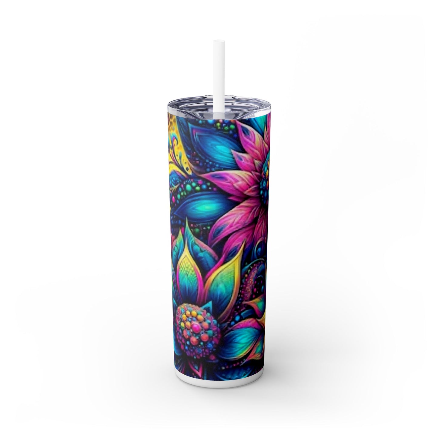 3 FLOWER BRT - Skinny Tumbler with Straw, 20oz - Rock n Royalty Designs