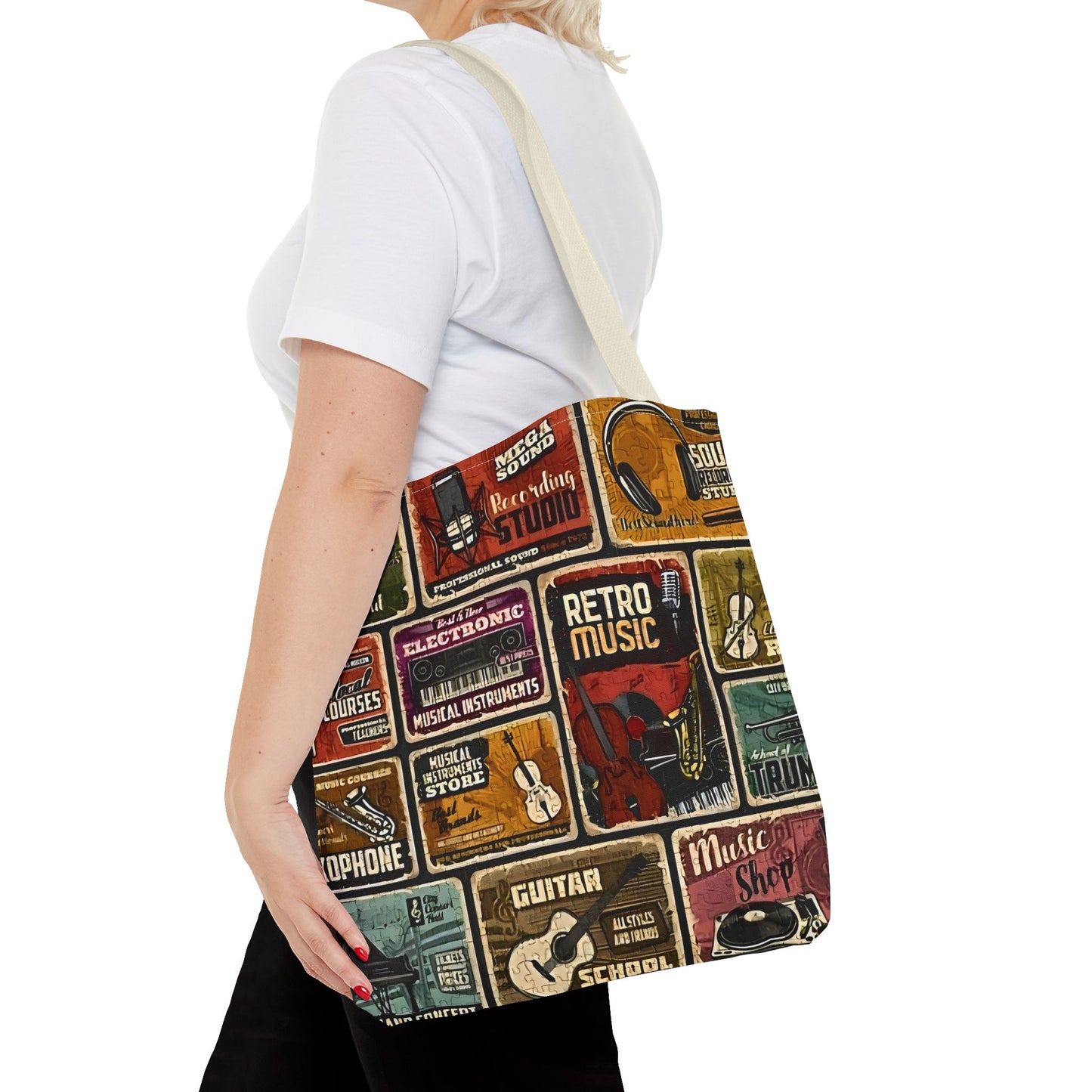 Retro Music - Tote Bag (AOP) - Rock n Royalty Designs