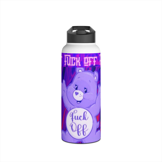 F OFF - NO CARE BEAR - Stainless Steel Water Bottle, Standard Lid - Rock n Royalty Designs