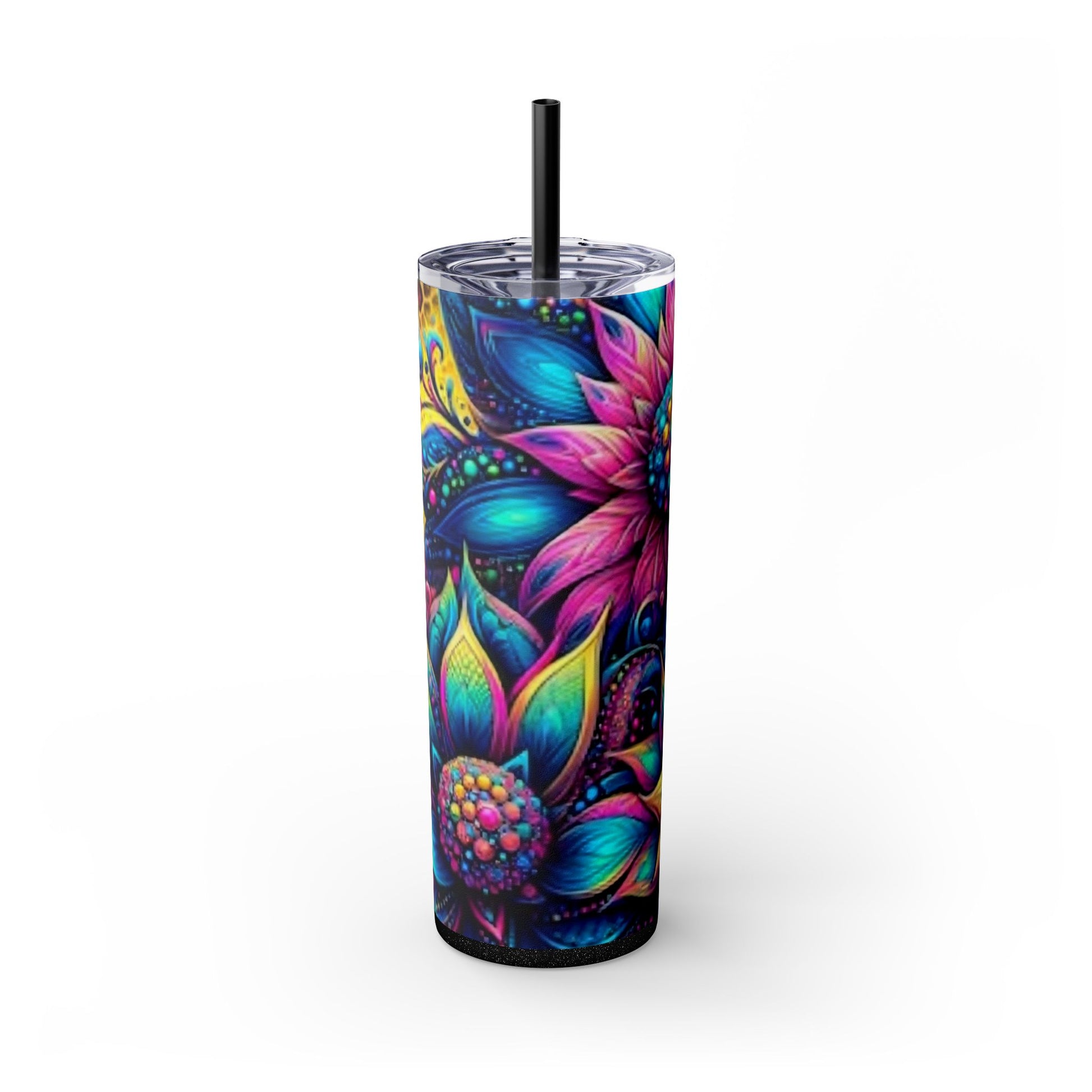 3 FLOWER BRT - Skinny Tumbler with Straw, 20oz - Rock n Royalty Designs