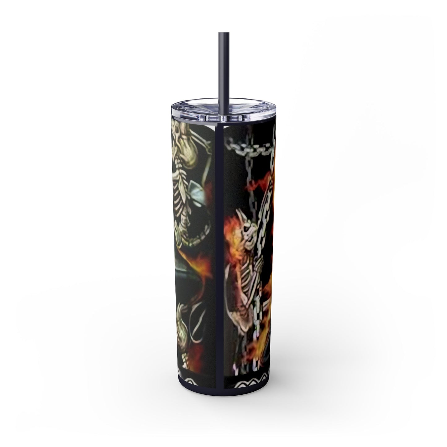 AC/DC HELLS BELLS-- Skinny Tumbler with Straw, 20oz - Rock n Royalty Designs