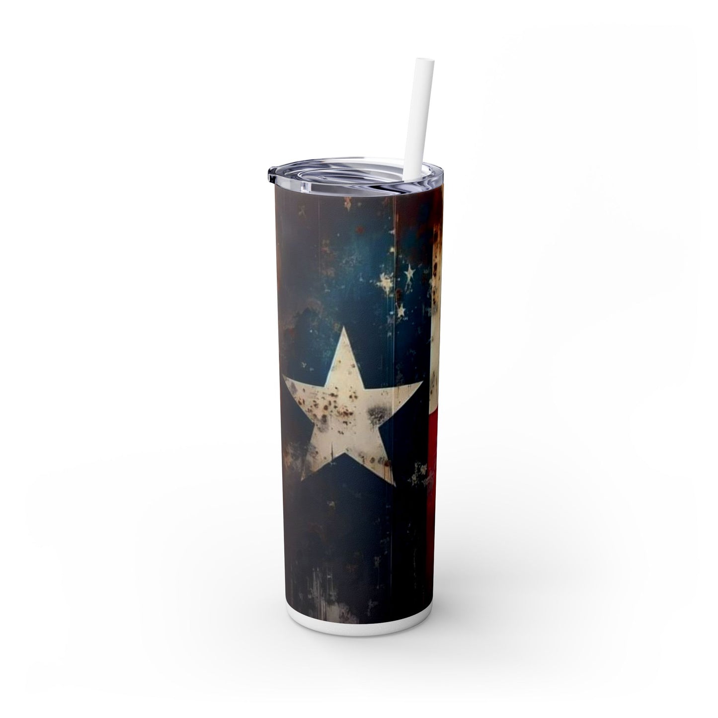 Rust Flag -Skinny Tumbler with Straw, 20oz Printify