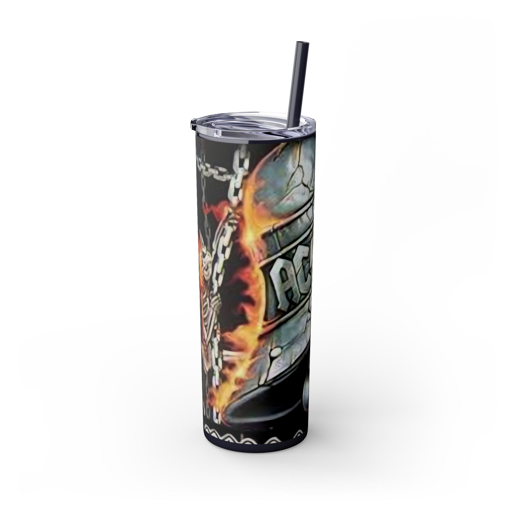 AC/DC HELLS BELLS-- Skinny Tumbler with Straw, 20oz - Rock n Royalty Designs