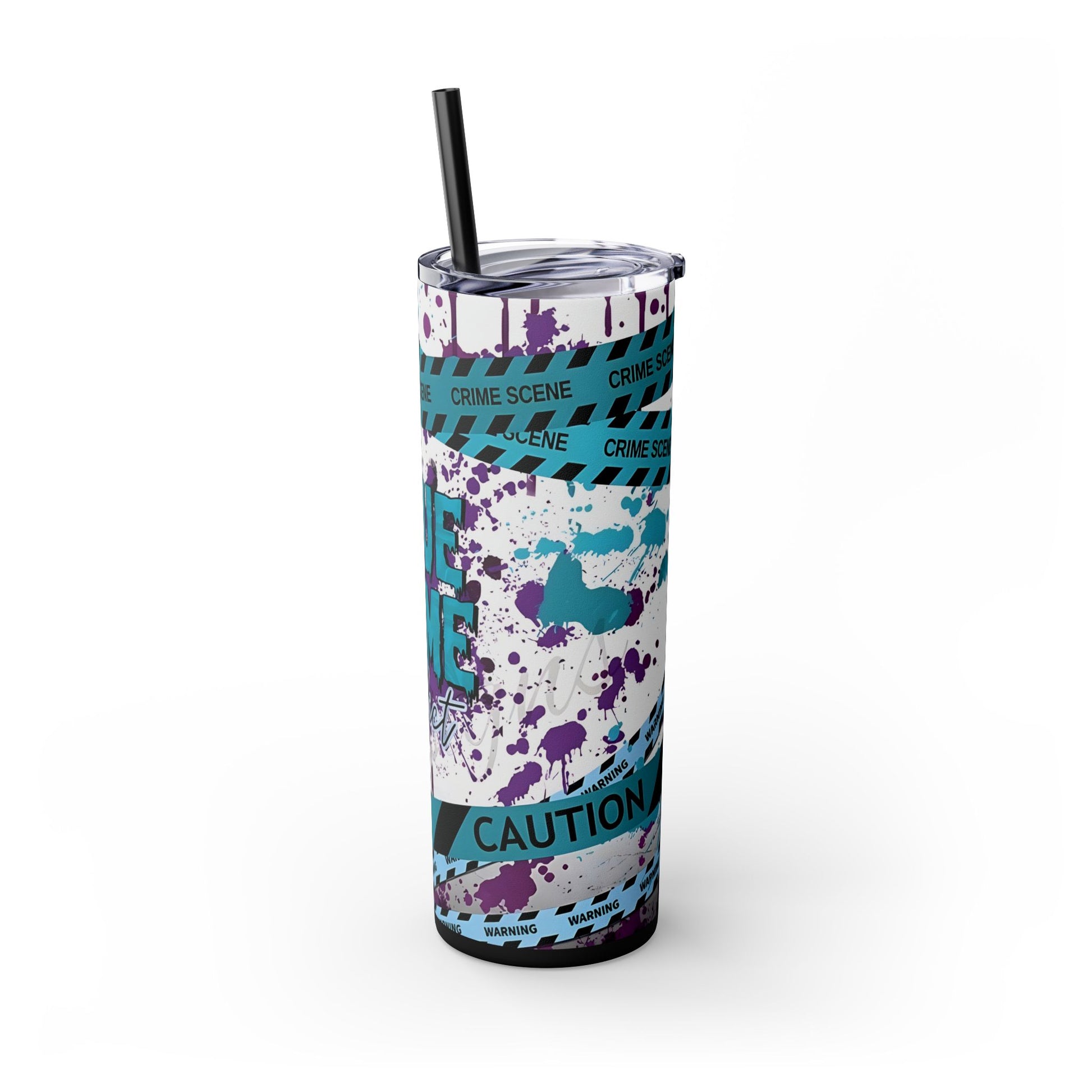 True Crime Blue - Skinny Tumbler with Straw, 20oz - Rock n Royalty Designs