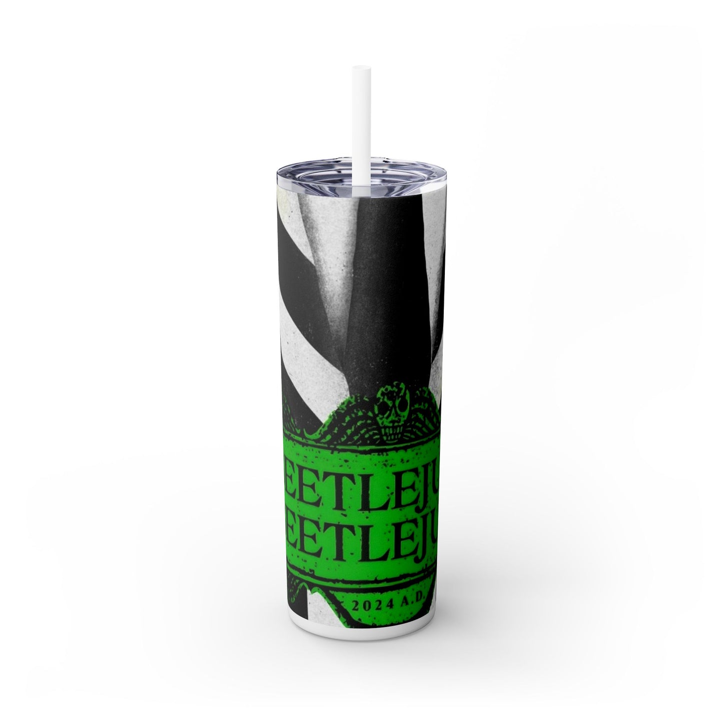 BEETLEJUICE BEETLEJUICE - Skinny Tumbler with Straw, 20oz - Rock n Royalty Designs