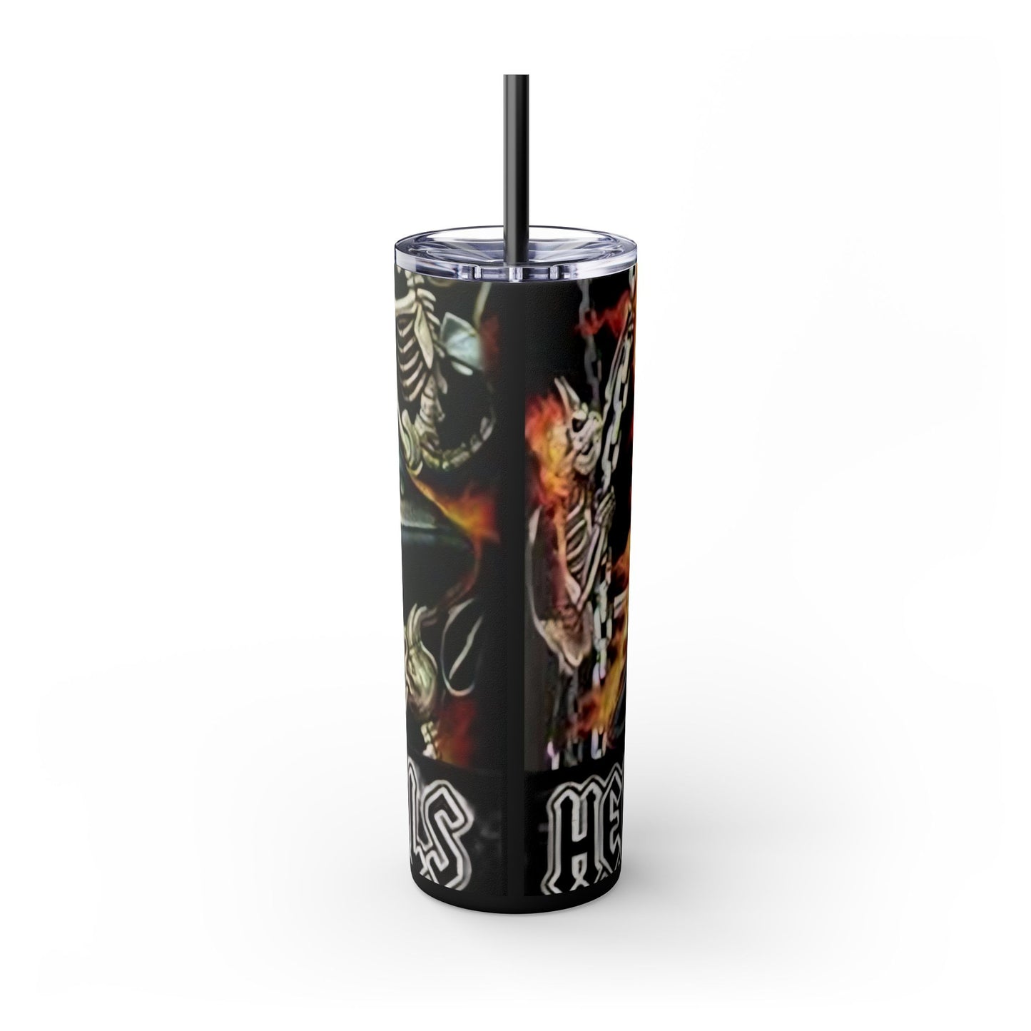 AC/DC HELLS BELLS-- Skinny Tumbler with Straw, 20oz - Rock n Royalty Designs