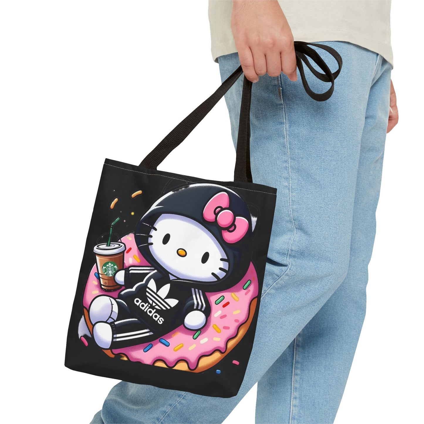 Cute Goth Style Tote Bag | Kawaii Character with Edgy Streetwear Printify